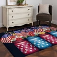 thumbnail image 5 of 4th of July Area Rug 4x6 Washable Rug Non Slip American Flag Independence Day Floral Black Large Area Rug Indoor Floor Carpet for Entryway Bedroom Kitchen Living Room Home Office Dining Room Nursery, 5 of 8