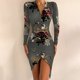 thumbnail image 1 of Women Tunic Bodycon Dress Ladies Holiday Evening Party V-Neck Leopard Dress, 1 of 8