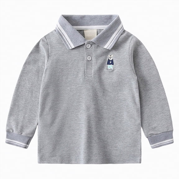 UAYOTSE Little Boy Summer Casual Polo Shirt Short Sleeved Basic Polos Versatile Pullover T Shirt Loose Outdoor Tops,Sizes 2-3 Years
