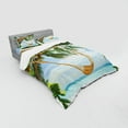 thumbnail image 3 of Ambesonne Beach Bedding Set 3 Pcs, Ocean Sandy Shore Palm, Twin, Green Cream Blue, 3 of 3