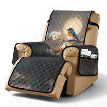 TSOVTHRID Recliner Cover Non Slip Lazy Boy Recliner Cover with Bird Cherry Blossom Moon Print Dog Couch Reclining Covers Comfy Recliner Sofa Slipcovers Furniture Protector for Pets