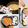 thumbnail image 5 of Yayeee Oven Mitts and Pot Holder Set of 4 Heat Resistant Kitchen Gloves Baking Hot Pad, White Geometric, 5 of 5