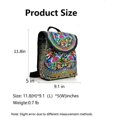 thumbnail image 4 of Women Vintage Embroidery Ethnic- Backpack- Flower Shoulder Bag Purse,Fashion Handbag Small Drawstring Casual Travel Daypack (Embroidered Backpack), 4 of 4