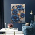thumbnail image 5 of Xecao Elegant Blue Gold Blooms for Ready-to-Hang Canvas Art 12x16 Inches - Waterproof HD Print Solid Wood Frame for Gifting,Vertical, 5 of 8