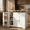 White+Retro, variant on Aiho 42” Coffee Bar Cabinet with Storage, Kitchen Storage Cabinet, Sideboard Buffet Cabinet with 8 Shelves, 1 Drawer - White