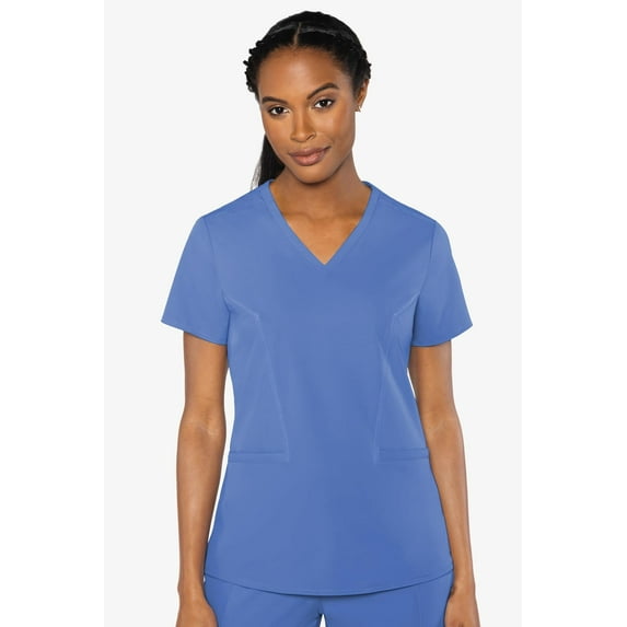 Med Couture 8434 Peaches Double V-neck Top - Ceil