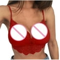thumbnail image 4 of Penkiiy Women Lingerie Alluring Women Lace Cage Bra Elastic Cage Bra Strappy Hollow Out Bra Bustier Red Bras, 4 of 7