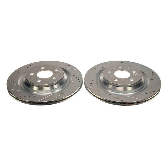 Power Stop Rear Pair of Drilled and Slotted Brake Rotors AR84007XPR