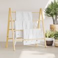 thumbnail image 1 of vidaXL Double Towel Ladder with 4 Rungs 90x50x100 cm Bamboo, 1 of 5