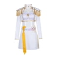 thumbnail image 3 of G'irl's Pop Idol Cosplay Costume, Anime Pop Star Stage Performance Outfit, White Gold Fringe Jacket Top and Skirt Set with Tassel for Halloween Fancy Dress, 3 of 4