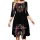thumbnail image 1 of Vestido acampanado con camiseta psicodélica de Aztec Meeting, vestido con cuello cuadrado, vestido elegante de moda para mujer, vestido estampado psicodélico alucinante, 1 of 6