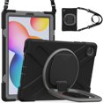 thumbnail image 1 of Funda colorida para Samsung Tab S6 Lite de 10,4 pulgadas con correa para el hombro, soporte de anillo ajustable grande y protección contra golpes., 1 of 5