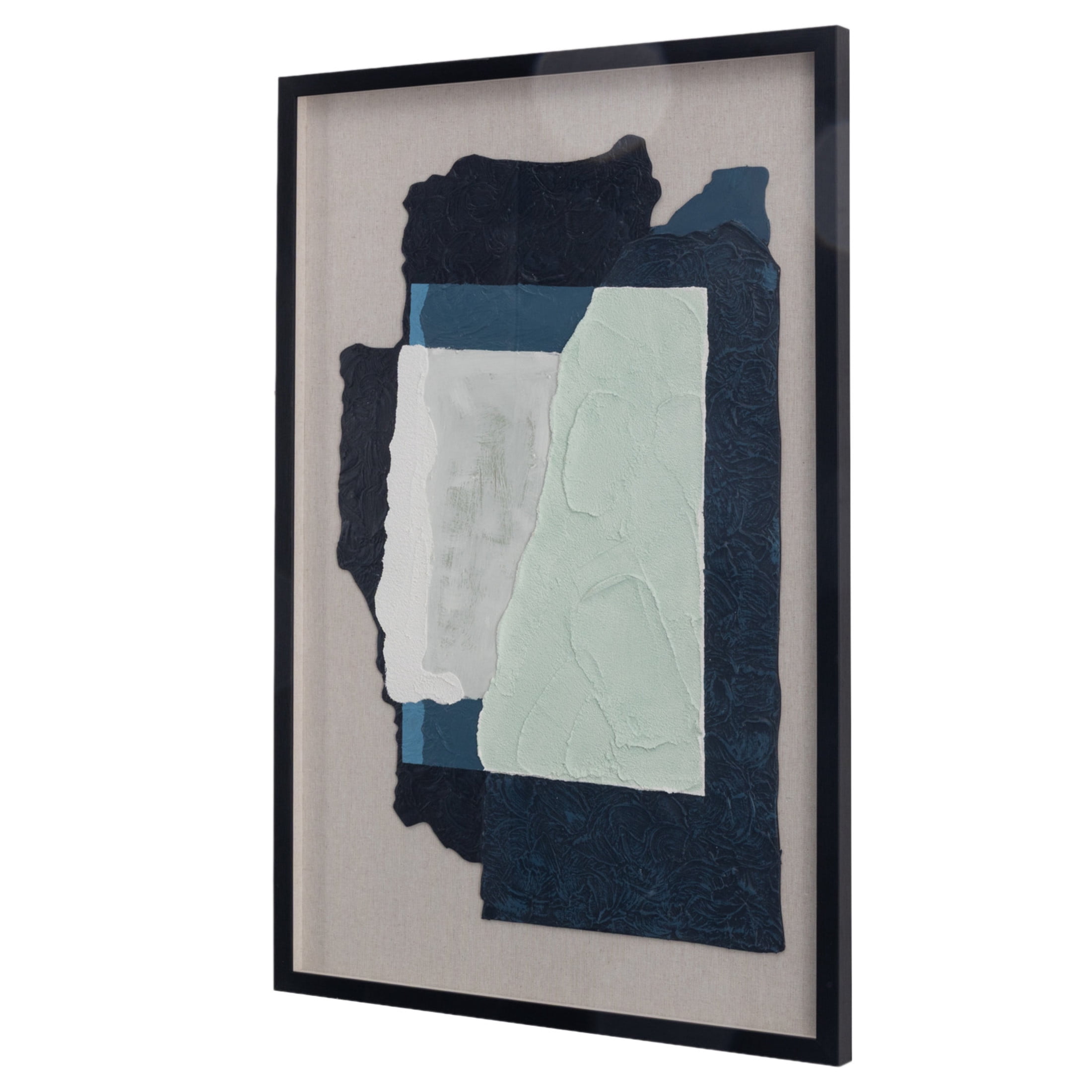 24" x 36" Layered 3D Textured Abstract Framed Wall Art with Gray Backing, by DecMode
