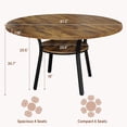 thumbnail image 2 of 47" Round Dining Table for 4-6 People, Farmhouse Kitchen Dining Table, Round Dinner Table with Storage Shelf for Kitchen, Living Room (Table Only), Rustic Brown, 2 of 8