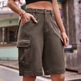 thumbnail image 2 of Bibifish Womens Shorts Multi-Pocket Cargo Wide Leg Shorts High Waist Soft Relaxed Fit Casual Outdoor Errands Functional Trendy Shorts, 2 of 7