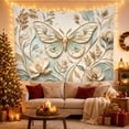 thumbnail image 3 of 3D Butterfly and Lotus Carvings on Aged Plaster in Earth Tones, Calming Boho for Nature Lovers, Sculptural Wall Art Decor, Housewarming Gift Tapestry Wall Hanging for Living Room and Bedroom, 3 of 7