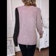 thumbnail image 5 of Suéteres de Punto para Mujer, Otoño Invierno, Informales, de Larga, Cuello Redondo, Acanalados, con Botones y Bloques de Color Rosa L, 5 of 8