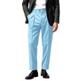 thumbnail image 2 of IROINNID Mens Striped Pleated Pants High Waist Casual Dress Trousers with Belt Loops Side Pockets Relaxed Fit Business Work Commute Bottoms, 2 of 9