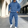 thumbnail image 2 of COMVALUE Mens Cargo Tracksuit 2 Piece Hooded Outfit Loose Fit Hoodie and Jogger Pants with Multi Side Pockets for Casual Daily Wear, 2 of 9