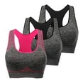 thumbnail image 1 of FAIWAD Women's 3 Pack Racerback Workout Tank Tops Basic No Underwire Athletic Stretch Padded Bralettes, 1 of 4
