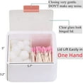 thumbnail image 3 of ABPETE 2pcs Qtips Holder - Large Cotton Swabs Dispenser Bathroom Canisters Cotton Balls, Pads Storage Container, Hinged Lids, White, 3 of 14