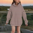 thumbnail image 3 of Avrntaa Girls Hoodie Sweatshirts Stripe Color Block Pullover Tops for 3-14 Y Trendy Pocket Clothes, 3 of 5