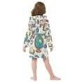 thumbnail image 7 of FORMRS Niños Bathrobe Unisex Hooded Robe Soft Plush Pajamas Sleepwear, Size 2-3T, Beige School, 7 of 7
