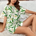 thumbnail image 6 of Bixox Women's Tulips Flowers Printed Pajama Set 2 Piece Lounge Set Top and Shorts Soft Pajamas, Shorts with Pockets, 6 of 7