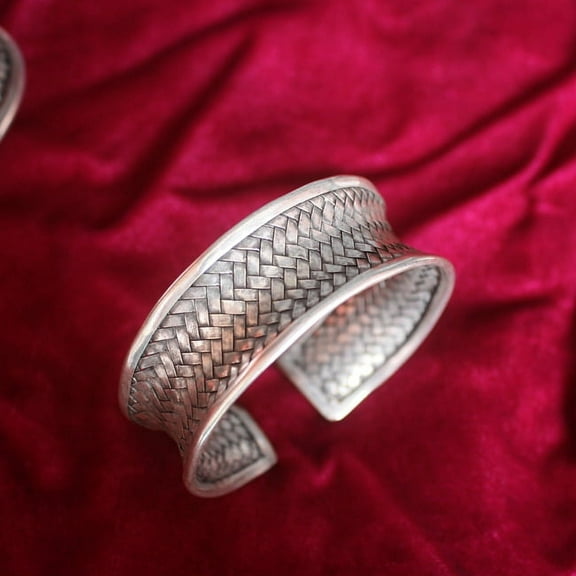 Wollet Hand-woven Miao Silver Bracelet Bangle, Open End Bracelet, Matching Miao Silver Jewelry Birthday Gift