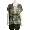 thumbnail image 3 of Skies Are Blue Tribal Pattern Open Poncho with Fringe, 3 of 4
