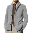 thumbnail image 5 of Suéter de otoño e invierno para hombre, cárdigan de punto de manga larga de color sólido, suéter de abrigo, flexibilidad de estilo, 5 of 5