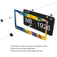 thumbnail image 5 of Abstract Colorful Marble License Plate Frames for Women Men Car Plate Holder Cover Metal Tag Aluminum Car Accessories Front Rear Plate Decor, 5 of 6