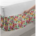 thumbnail image 2 of Plumeria Bed Skirt, Exotic Frangipani Blossoms in Watercolor Style Summer Spring Floral Design, Elastic Bedskirt Dust Ruffle Wrap Around for Bedding Decor, 4 Sizes, Multicolor, by Ambesonne, 2 of 2