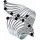 thumbnail image 1 of Fashion Exaggerated Personality Openwork Feathers and Diamonds Ladies Men's Gold and Silver Metal Bracelet (Silver) silver -, 1 of 4