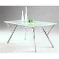 thumbnail image 2 of Milan Jaina 61" Contemporary Steel and Starphire Glass Dining Table in White, 2 of 3