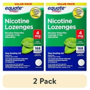 (2 pack) Equate Nicotine Polacrilex Lozenges, 4 mg, Mint Flavor, 168 Count, Compare to Nicorette® Lozenge Active Ingredient