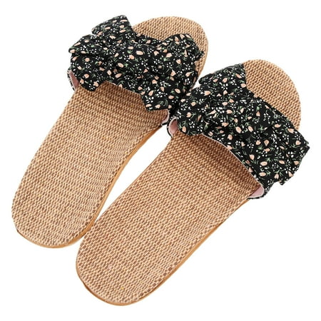

1 Pair Home Slippers Bow Sandals Home Slippers Shoes for Spring Summer
