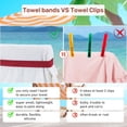 thumbnail image 3 of Bandas para Toallas de Playa (Paquete de 4), Sillas de Playa, Sillas de Piscina y Artículos Esenciales para Cruceros, el Mejor Soporte para Toallas con Clips para Sillas, 3 of 5