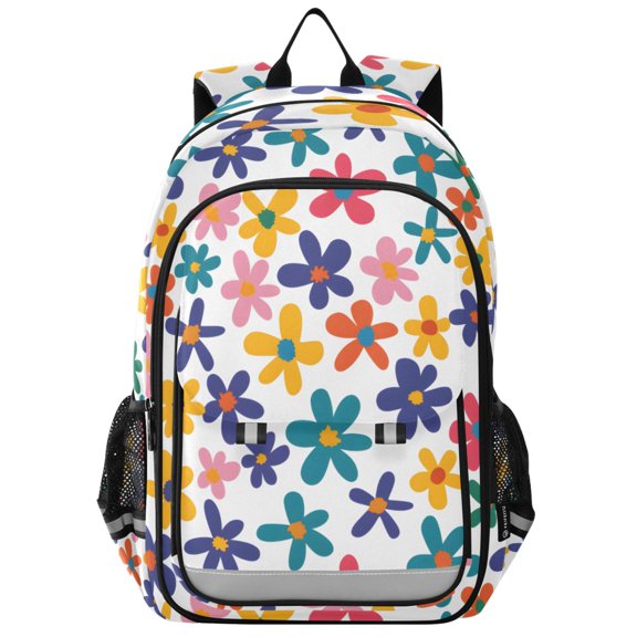 ALAZA Cute Daisy Flowers Laptop Backpack Purse Travel Bag Casual School Bookbag Rucksack for Women Men