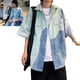 thumbnail image 5 of Camisa de media manga para hombre Camisa con botones de un solo pecho informal de moda para verano Azul XL, 5 of 8