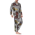 thumbnail image 3 of Kll Bright Insects Sleepwear Mens Flannel Pajamas,Long Cotton Pj Set, 3 of 9