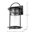 thumbnail image 6 of Nuvo Lighting Bracer 1 Light Medium Wall Lantern Matte Black Finish with Clear Glass, 6 of 6