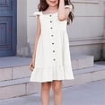 thumbnail image 6 of NAISIBABY Girls Pleated Dresses, Cute Swing Summer Casual Sleeveless Kids Party Princess Sundress White 3T, 6 of 6