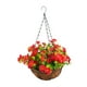 thumbnail image 2 of Flores artificiales en cesta colgante, adorno para jardín, plantas colgantes de imitación Rojo, 2 of 9
