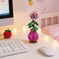 thumbnail image 5 of Peony Flower Building Blocks Set 147PCS Pink Floral Bouquet Model in Vase DIY Assembly Botanical Decor Gift Home Desk Ornament, 5 of 9