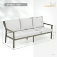 thumbnail image 2 of HAPPATIO Outdoor 3 Seatsofa, Aluminum Single Sofa, Deep Seat, with Thick Removable Cushions, All Weather suitable, for Deck, Lawn, Outside, 2 of 2
