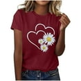 thumbnail image 4 of Xuyuer Women's Lover Printed T-shirt Round Neck Short Sleeved Top, 4 of 5