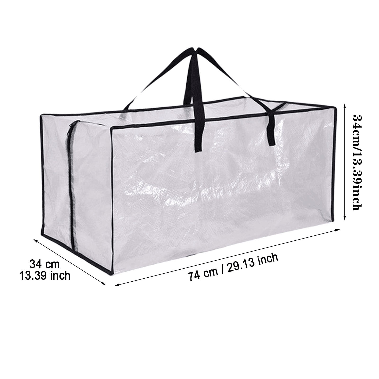 Heavy Duty Extra Large Clear Moving Bags W Backpack Straps Strong Handles Zippers Clear Clear Closet Storage Bins Walmart
