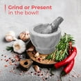 thumbnail image 7 of ALPINE CUISINE Mortar and Pestle Set Natural Marble Stone Guacamole Molcajete Bowl 5 Inches | Stone Grinder Bowl for Salsa, Herb Crusher, Grind and Crush Spices | Gift Set White 5x3 Inch, 7 of 7