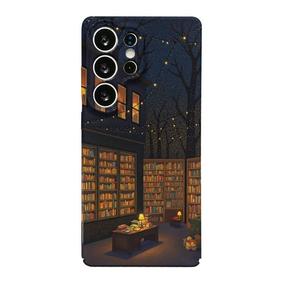 SKLYDDI Multicolor Outdoor Bookstore for Galaxy S25 Ultra Case - Illustrative Realism, TPU, Aesthetic Cute